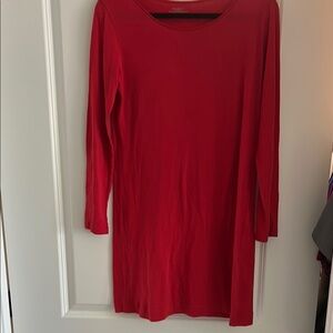 Red Sheath Long Sleeve Bateau Dress for Work